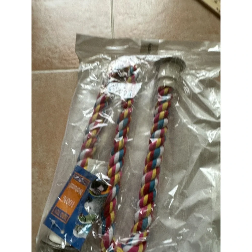 Bird Rope Perches,Parrot Toys Rope Bungee‎ Bird Toy (33 Inches) [1 Pack] NEW